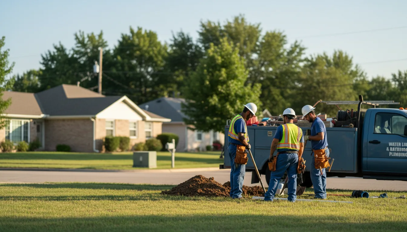 Residential water line and bathroom plumbing service in Powell, TX